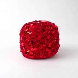 Пряжа "Пайетки" - цвет Бордово-Красный P004, 50гр.