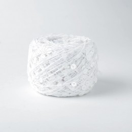 Пряжа "Пайетки" - цвет белый P015, 50гр.